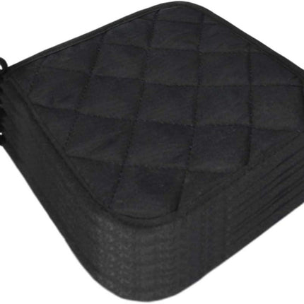 5Pcs Kitchen Pot Holders Set Heat Resistant Pure Cotton Potholders Kit Trivets Large Coasters Hot Pads Pot Holders for Everyday Cooking and Baking by 6.5 x 6.5 Inch Black.
