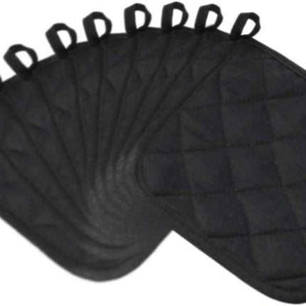 5Pcs Kitchen Pot Holders Set Heat Resistant Pure Cotton Potholders Kit Trivets Large Coasters Hot Pads Pot Holders for Everyday Cooking and Baking by 6.5 x 6.5 Inch Black.