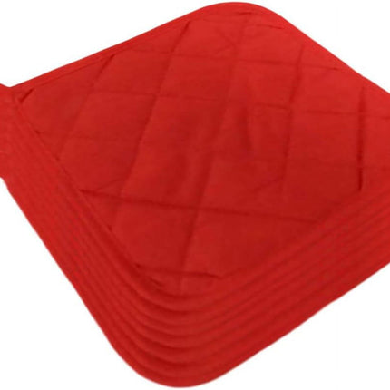 5Pcs Kitchen Pot Holders Set Heat Resistant Pure Cotton Potholders Kit Trivets Large Coasters Hot Pads Pot Holders for Everyday Cooking and Baking by 6.5 x 6.5 Inch Red.