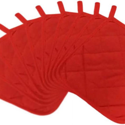 5Pcs Kitchen Pot Holders Set Heat Resistant Pure Cotton Potholders Kit Trivets Large Coasters Hot Pads Pot Holders for Everyday Cooking and Baking by 6.5 x 6.5 Inch Red.