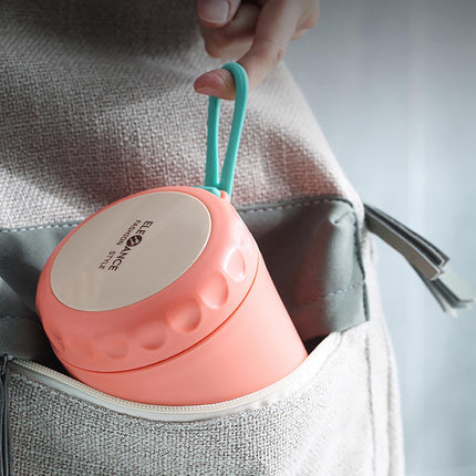 Aufmer Food Warm Thermal Leakproof Vacuum Stainless Reusable Lunch Box Pink◈18 OZ.