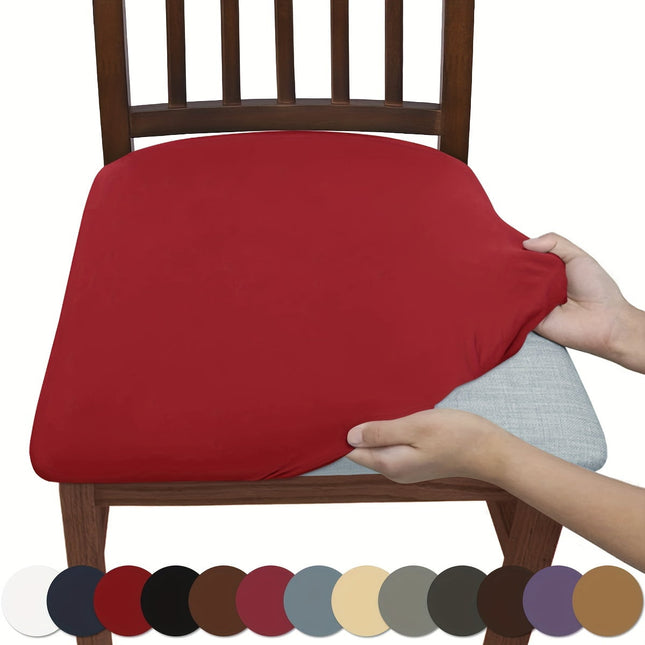 4pcs/6pcs Solid Color Brushed High Elastic Chair Cover, Simple Soft And Comfortable Chair Seat Cover, Dust-proof And Dirt-resistant Chair Slipcover, Suitable For Dining Chair Office Home Decor 4pcs Grey Blue.