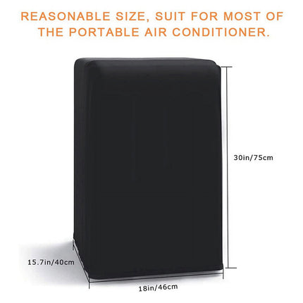Portable Air Conditioner Cover Waterproof Matte Zipper Bag Black.