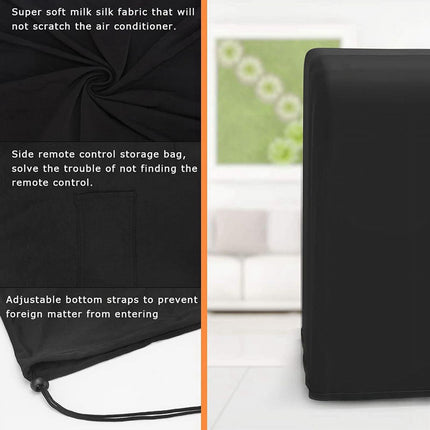 Portable Air Conditioner Cover Waterproof Matte Zipper Bag Black.