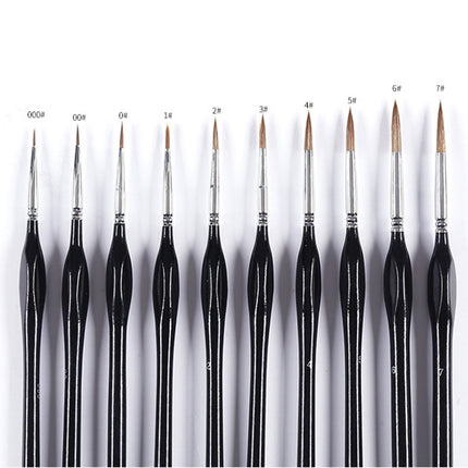 JWDX Pen ! 10Pcs Small Fine Tip Paintbrushes Micro Detail Paint Brush Set Triangular Grip Handles Art Brushes Perfect for Acrylic Watercolor Oil Craft Models Black.