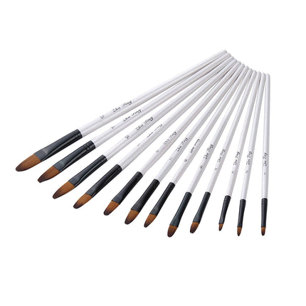 JWDX Pen ! 10Pcs Small Fine Tip Paintbrushes Micro Detail Paint Brush Set Triangular Grip Handles Art Brushes Perfect for Acrylic Watercolor Oil Craft Models Black Z3-White.