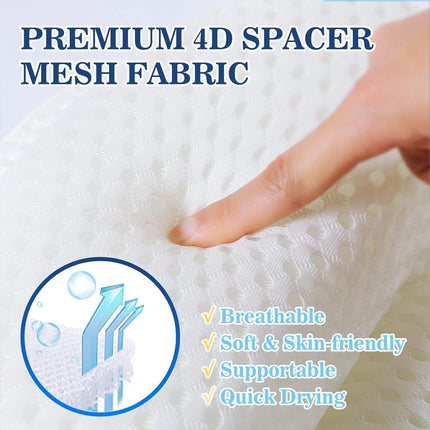 Bath Pillow Bathtub Pillow, Bath Pillows for Tub Neck and Back Support, Bath Tub Pillow Headrest with Soft 4D Mesh Fabric and Non-Slip Suction Cups, Relaxing Bath Accessories Spa Gifts.