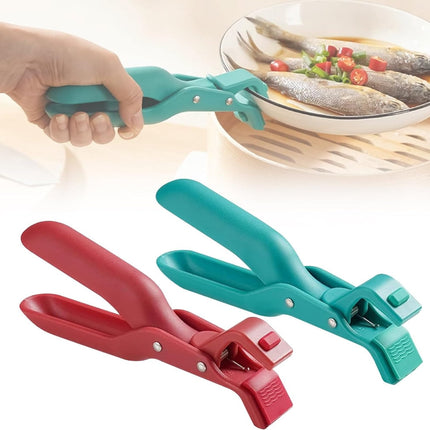 2Pcs Multi-Function Anti-Scald Bowl Clip. Hot Bowl Dish Plate Gripper Clips Tongs Clamp Holder, Kitchen Silicone Anti Slip Clip Green + Red.