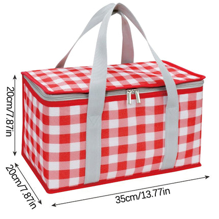 Potrochi Green Insulated Collapsible Cooler Bag for Groceries and Picnics Red.