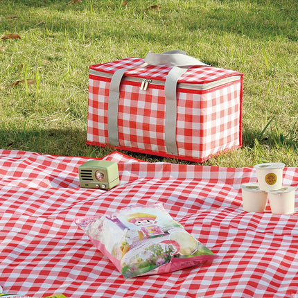 Potrochi Green Insulated Collapsible Cooler Bag for Groceries and Picnics Red.