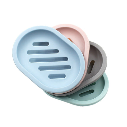 2-Pack Soap Dish with Drain, Soap Holder, Soap Saver, Easy Cleaning, Dry, Stop Mushy Soap (Gray) Blue.