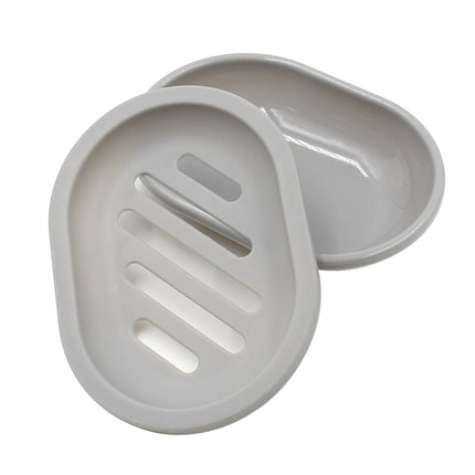 2-Pack Soap Dish with Drain, Soap Holder, Soap Saver, Easy Cleaning, Dry, Stop Mushy Soap (Gray) Gray.