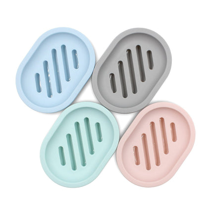 2-Pack Soap Dish with Drain, Soap Holder, Soap Saver, Easy Cleaning, Dry, Stop Mushy Soap (Gray) Gray.