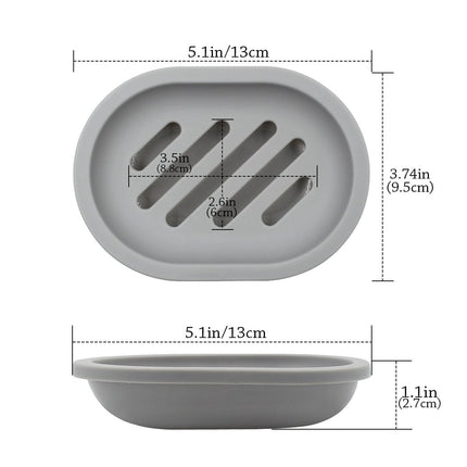 2-Pack Soap Dish with Drain, Soap Holder, Soap Saver, Easy Cleaning, Dry, Stop Mushy Soap (Gray) Gray.