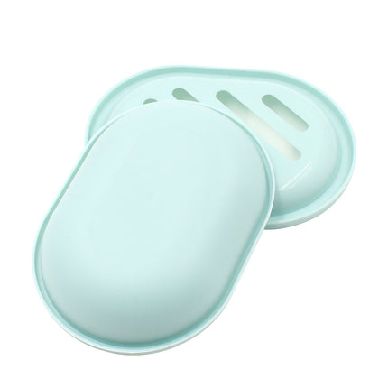 2-Pack Soap Dish with Drain, Soap Holder, Soap Saver, Easy Cleaning, Dry, Stop Mushy Soap (Gray) Green.