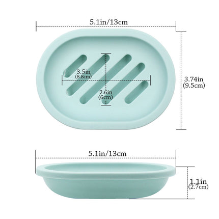2-Pack Soap Dish with Drain, Soap Holder, Soap Saver, Easy Cleaning, Dry, Stop Mushy Soap (Gray) Green.