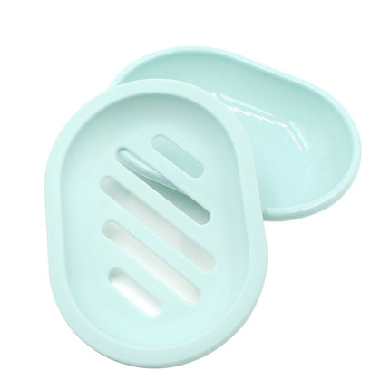 2-Pack Soap Dish with Drain, Soap Holder, Soap Saver, Easy Cleaning, Dry, Stop Mushy Soap (Gray) Green.
