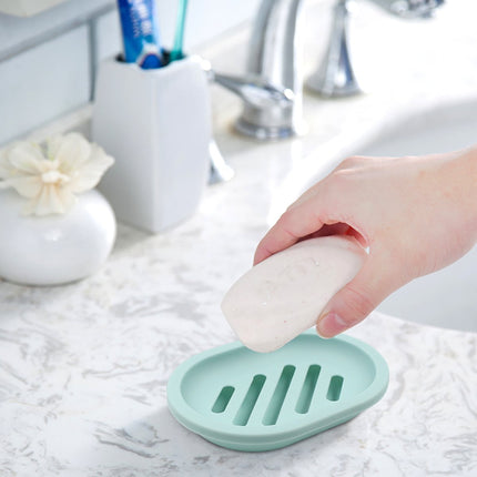 2-Pack Soap Dish with Drain, Soap Holder, Soap Saver, Easy Cleaning, Dry, Stop Mushy Soap (Gray) Green.
