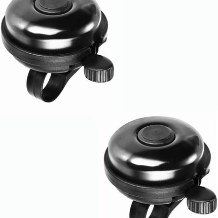 ZHUYING 2 pack Classic Bike Bell, Aluminum Bicycle Bell, Loud Crisp Clear Sound Bicycle Bike Bell for Adults Kids 2black.