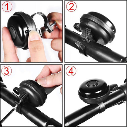 ZHUYING 2 pack Classic Bike Bell, Aluminum Bicycle Bell, Loud Crisp Clear Sound Bicycle Bike Bell for Adults Kids 2black.