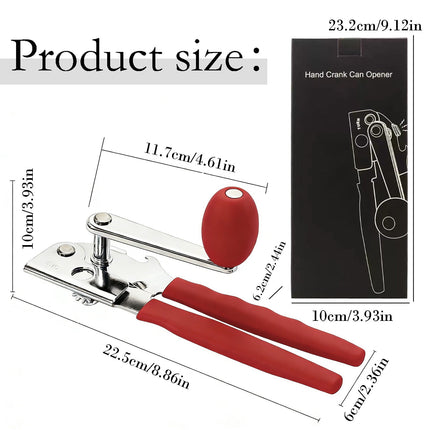 SHAOTELLME Stainless Steel Can Opener Manual Multifunctional Labor Saving Can Opener Kitchen Creative Can Opener Tool Easily Open Cans Of Various Sizes, 3PC Red.
