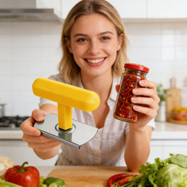 SHAOTELLME Stainless Steel Can Opener Manual Multifunctional Labor Saving Can Opener Kitchen Creative Can Opener Tool Easily Open Cans Of Various Sizes, 3PC Yellow.