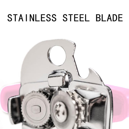SHAOTELLME Stainless Steel Can Opener Manual Multifunctional Labor Saving Can Opener Kitchen Creative Can Opener Tool Easily Open Cans Of Various Sizes, 3PC pink.