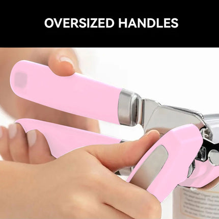 SHAOTELLME Stainless Steel Can Opener Manual Multifunctional Labor Saving Can Opener Kitchen Creative Can Opener Tool Easily Open Cans Of Various Sizes, 3PC pink.