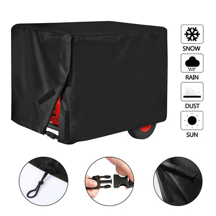 Universal Generator Cover for 5500-15000 Watt Waterproof Heavy Duty 600D Oxford Fabric Covers Black 38"x28"x30"(LxWxH)