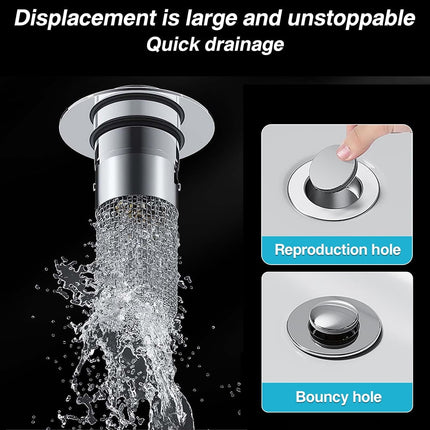 2Pcs Bathroom Sink Stopper Hair Catcher, Pop-up Sink Drain Strainer with Removable Stainless Steel Strainer Basket Hair Catcher, Bathroom Sink Strainer for Bathroom Sink Stopper Replacement.
