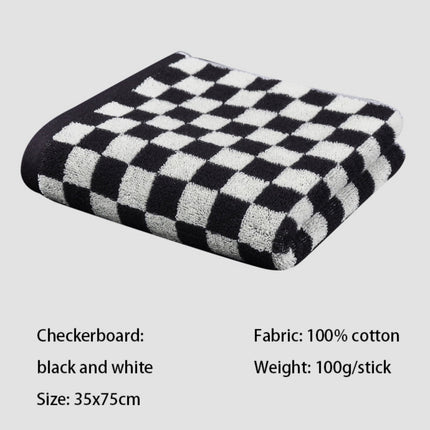 Checkered Bath Towels for Bathroom, Shower Towels 30" x 14", Super Soft and Quick Dry, Colorful Towel for Summer Beach Pool Green Black.
