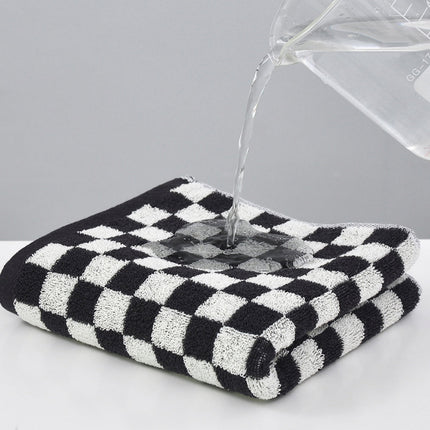 Checkered Bath Towels for Bathroom, Shower Towels 30" x 14", Super Soft and Quick Dry, Colorful Towel for Summer Beach Pool Green Black.