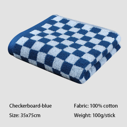 Checkered Bath Towels for Bathroom, Shower Towels 30" x 14", Super Soft and Quick Dry, Colorful Towel for Summer Beach Pool Green Blue.