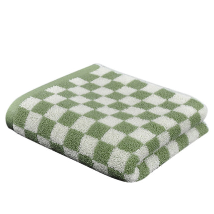 Checkered Bath Towels for Bathroom, Shower Towels 30" x 14", Super Soft and Quick Dry, Colorful Towel for Summer Beach Pool Green.