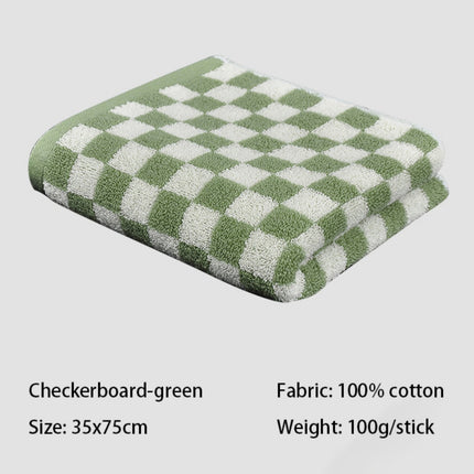 Checkered Bath Towels for Bathroom, Shower Towels 30" x 14", Super Soft and Quick Dry, Colorful Towel for Summer Beach Pool Green.
