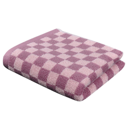 Checkered Bath Towels for Bathroom, Shower Towels 30" x 14", Super Soft and Quick Dry, Colorful Towel for Summer Beach Pool Green Pink.