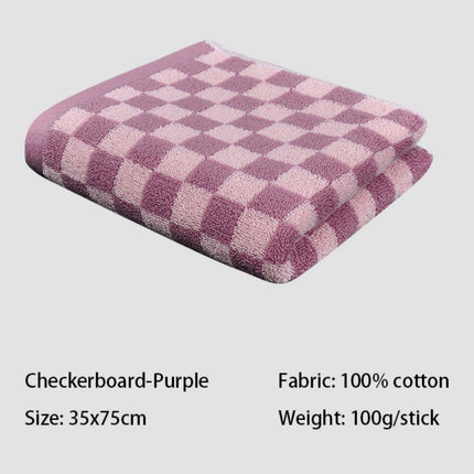 Checkered Bath Towels for Bathroom, Shower Towels 30" x 14", Super Soft and Quick Dry, Colorful Towel for Summer Beach Pool Green Pink.