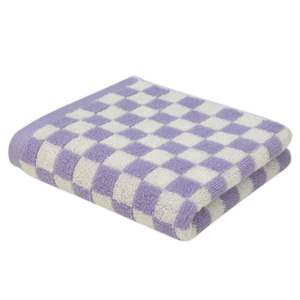 Checkered Bath Towels for Bathroom, Shower Towels 30" x 14", Super Soft and Quick Dry, Colorful Towel for Summer Beach Pool Green Purple.
