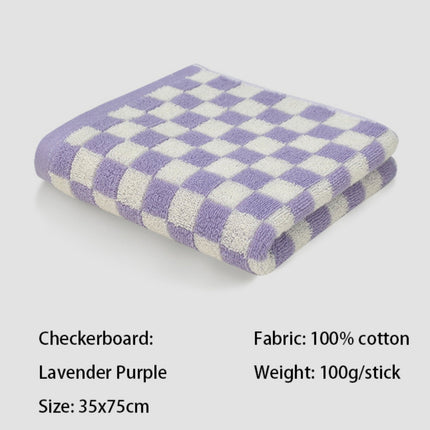 Checkered Bath Towels for Bathroom, Shower Towels 30" x 14", Super Soft and Quick Dry, Colorful Towel for Summer Beach Pool Green Purple.