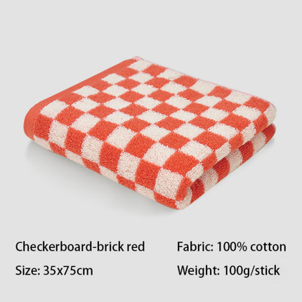 Checkered Bath Towels for Bathroom, Shower Towels 30" x 14", Super Soft and Quick Dry, Colorful Towel for Summer Beach Pool Green Red.