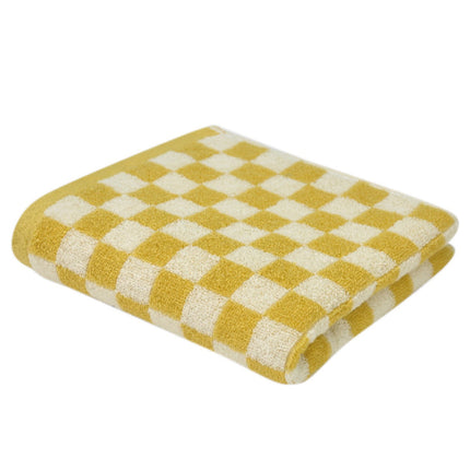 Checkered Bath Towels for Bathroom, Shower Towels 30" x 14", Super Soft and Quick Dry, Colorful Towel for Summer Beach Pool Green Yellow.