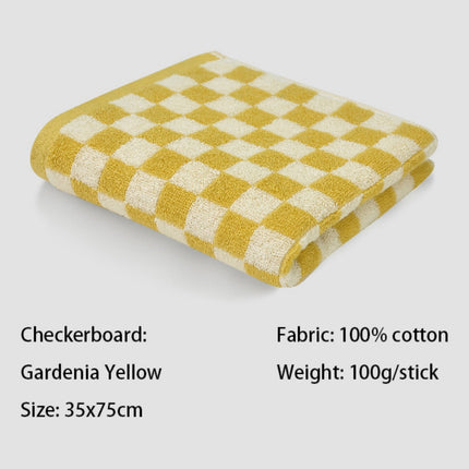 Checkered Bath Towels for Bathroom, Shower Towels 30" x 14", Super Soft and Quick Dry, Colorful Towel for Summer Beach Pool Green Yellow.