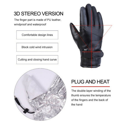 USB Plug Electric Heated Gloves With Touchscreen Finger For Men Women Winter Hands Warmer Thermal Gloves Windproof For Cold Weather Outdoor Activities.