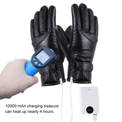 USB Plug Electric Heated Gloves With Touchscreen Finger For Men Women Winter Hands Warmer Thermal Gloves Windproof For Cold Weather Outdoor Activities.