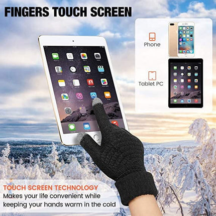 Dalrosia Women's Winter Touch Screen Gloves Warm Fleece Lined Knit Gloves Elastic Cuff Winter Texting Gloves Beige.