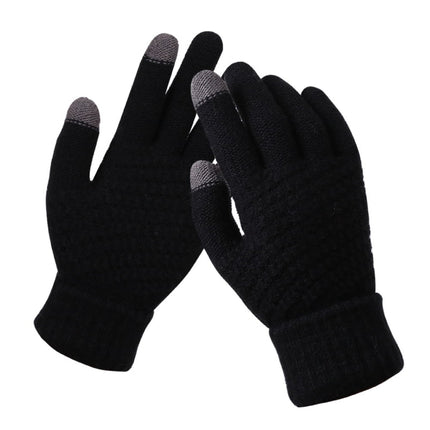 Dalrosia Women's Winter Touch Screen Gloves Warm Fleece Lined Knit Gloves Elastic Cuff Winter Texting Gloves Black.