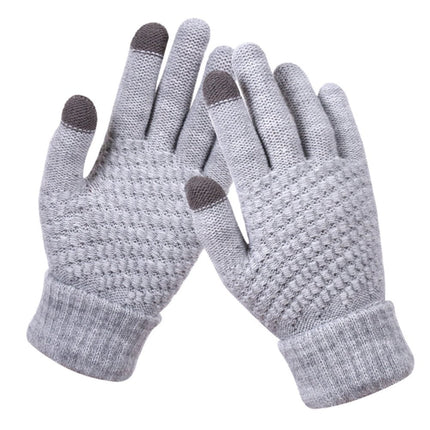 Dalrosia Women's Winter Touch Screen Gloves Warm Fleece Lined Knit Gloves Elastic Cuff Winter Texting Gloves Gray.