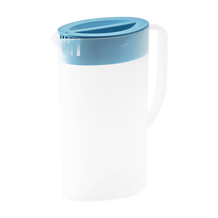 Under $5 Tyidzon Water Pitcher with Lid Plastic Water Jug with Handle Bpa Free for Making Teas and Juices White Clear Blue.