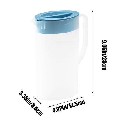 Under $5 Tyidzon Water Pitcher with Lid Plastic Water Jug with Handle Bpa Free for Making Teas and Juices White Clear Blue.
