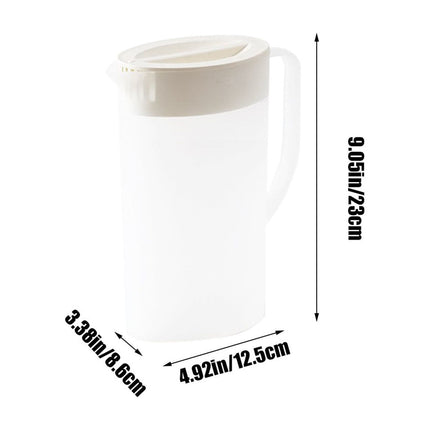 Under $5 Tyidzon Water Pitcher with Lid Plastic Water Jug with Handle Bpa Free for Making Teas and Juices White Clear White.